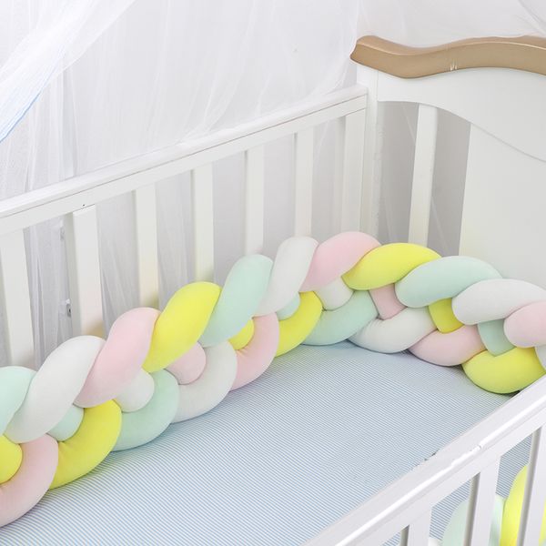 

16 cm width 4 knots baby braided crib bed bumper decorative braid crib bedding baby plush knot braids cot protector bumper