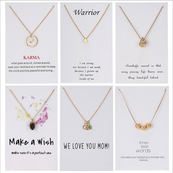 

fashion pine conch birthstone necklaces gold color triangle circle round ball charm pendant necklace wish card jewelry gift, Silver