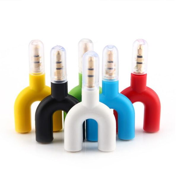 

Новый Y / U форма 3.5 мм для двух наушников мужчин и женщин аудио кабели наушники Splitte