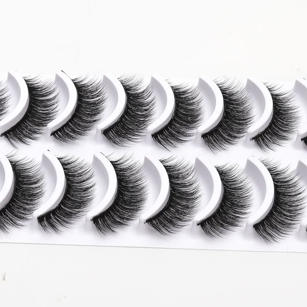 

new 10 pairs 100% real mink eyelashes 3d natural false eyelashes 3d mink lashes soft eyelash extension makeup kit cilios