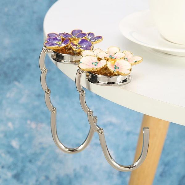 

folding metal purse hanger flower shape bag hook desk table hooks handbag holder small unique practical and beautiful feature