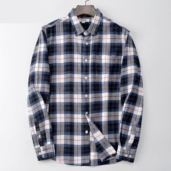 

новое прибытие моды hihg качества футболка с длинным рукавом молодые 100% чистого хлопка фланели осени повседневный плед плюс размер s-5xl 6, White;black