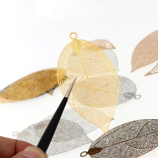 

5/10pieces gold silver color leaf pendant charms vintage metal leaf jewelry findings for diy pendant necklace jewelry making