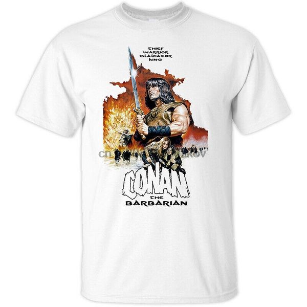 

conan the barbarian v1 j.milius movie 1982 t-shirt (white) all sizes s-5xl, White;black