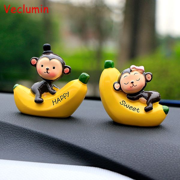 

car ornaments fashion cartoon love banana monkey doll automobile dashboard decoration cute car interior accessories craft gift