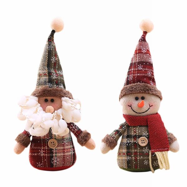 

new lovely santa claus snowman xmas table decoration christmas party ornament doll gift christmas tree hanging ornament navidad