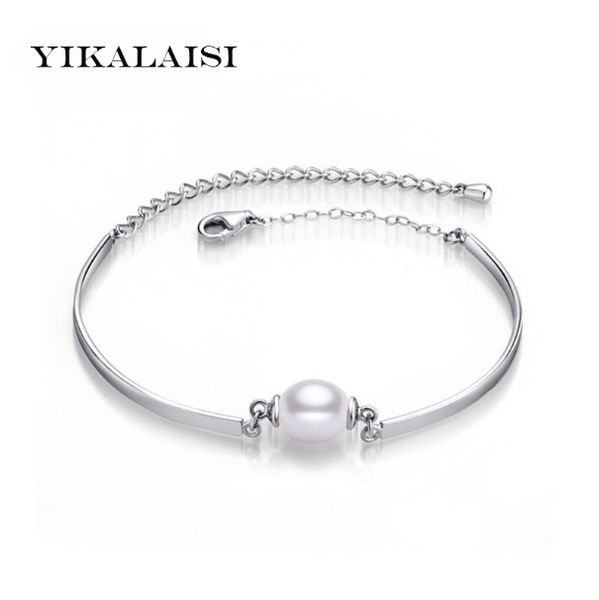 

charm bracelet bangles pearl jewelry 100% natural pearl bracelets 925 sterling silver jewelry bracelet for women, Golden;silver