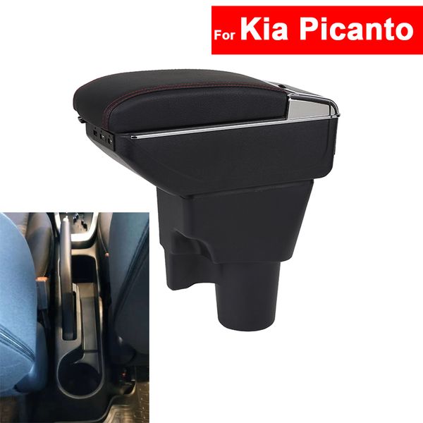 

for kia picanto armrest car center centre console storage central box armrest arm rest rotatable auto armrests with usb