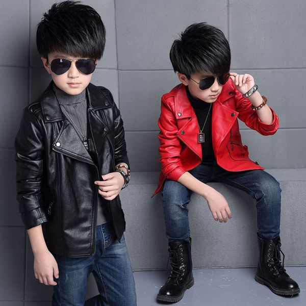 

boys pu leather jacket spring autumn fashion coats for boys children spring outerwear coat kids clothes baby boys coat, Blue;gray