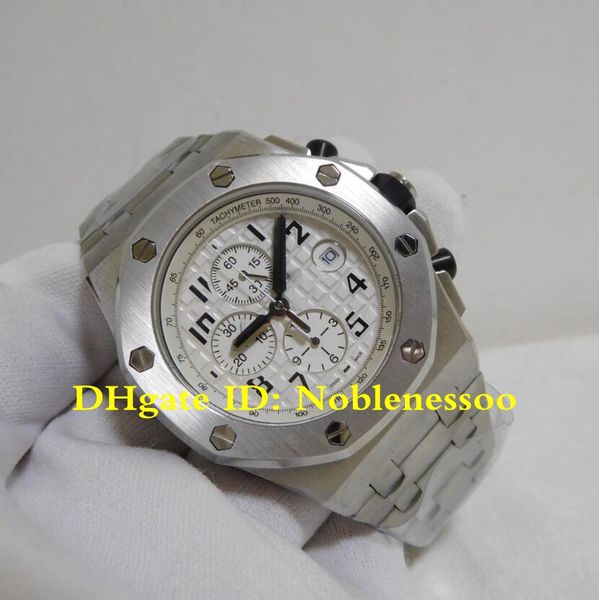 

6 style 42mm offshore 26320 26320st.oo.1220st.01 316l steel quartz chronograph workin steel bracelet mens watch watches, Slivery;brown