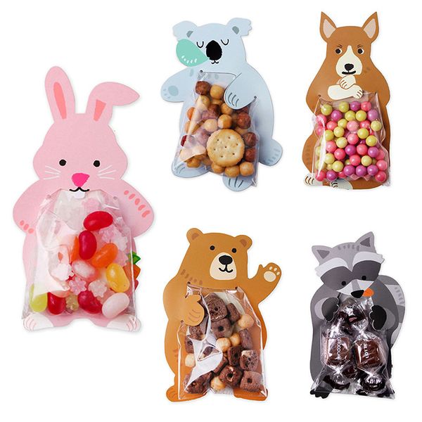 

10шт симпатичные животных мешок подарков медведь сумки свадебная birthday party baby shower открытки подарочные упаковки расходные материалы