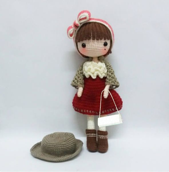 

crochet toys amigurumi rattle fashion doll girl number sq008 t200429