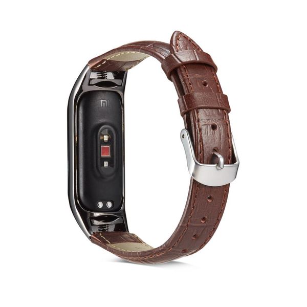 

mi band 3 4 wrist strap for miband 3 4 smart bracelet leather band correa miband pulseira watchstrap, Black;brown