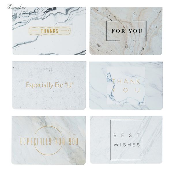 

xinaher 5 шт. / лот творческий бронзирование мраморная текстура поздравительная открытка свадьба спасибо день рождения бумага свадебные прин