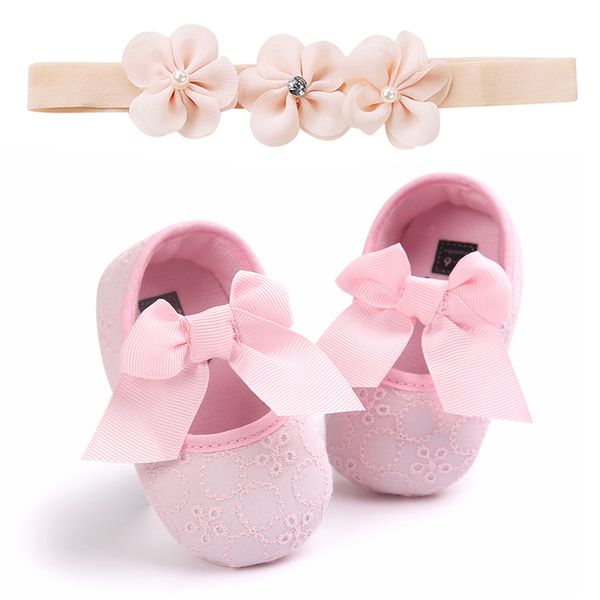 

baby newborn toddler girl crib shoes pram prewalker anti-slip sneakers soft sole girls all seasons cotton floral butterfly knot, Black