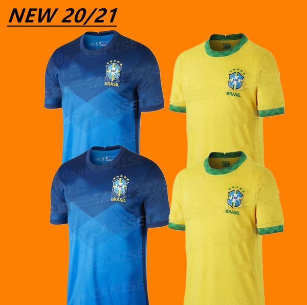 

NEW 20 21 Бразилия Главная прочь G.Jesus футбол Джерси 2020 2021 Бразилия Желтый синий P.COUTINHO MARCELO футбол рубашка форменная на заказ