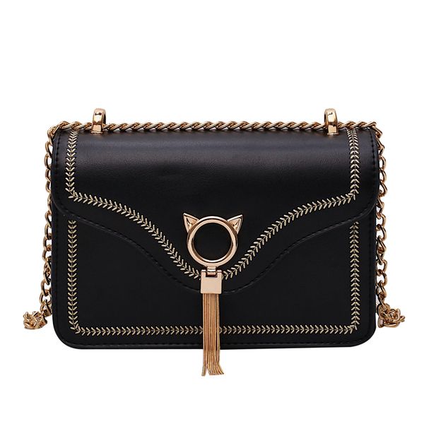

bags for women 2019 rust line square shoulder bag bolsa feminina cathead tassel design crossbody bags for women