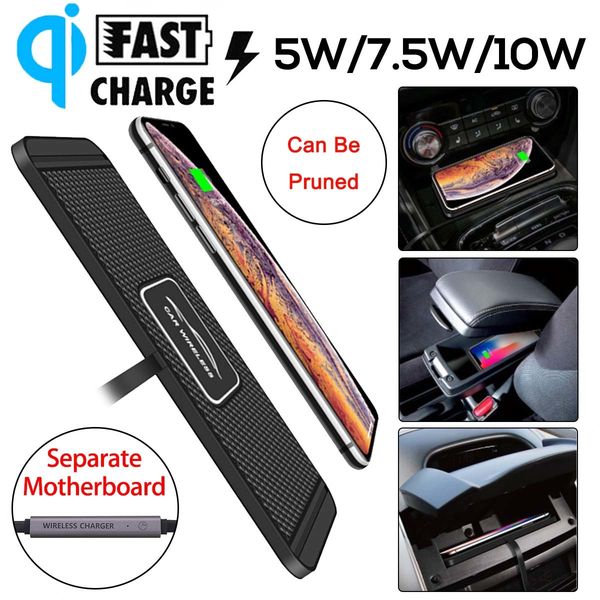 

5w/7.5w/10w c1 car qi wireless charger pad fast charging dock station non-slip mat car dashboard holder stand for iphone x r