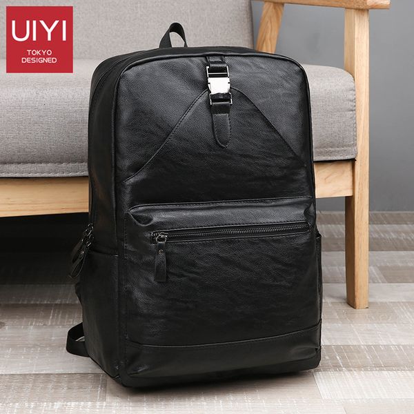 

pu leather men's bag fashion business large capacity travel bag backpack men's backpack casual soft leather bookbag