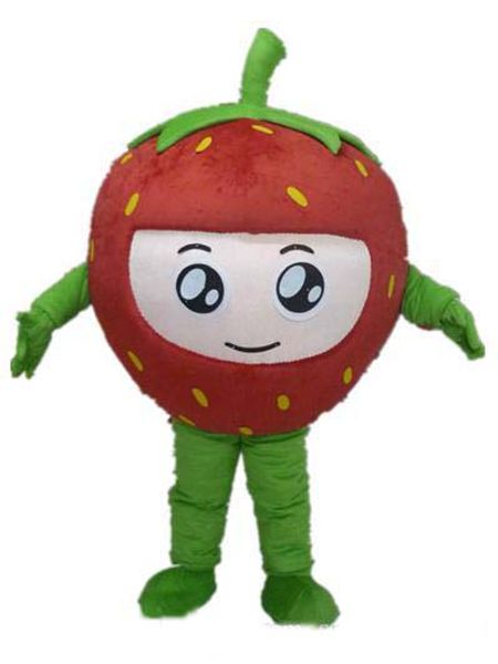 

2019 a strawberry mascot costume with big eyes for to wear, Red;yellow