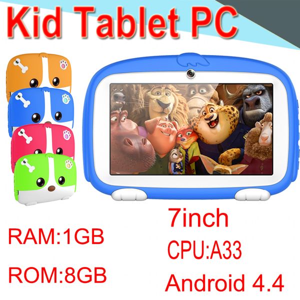 

2020 kids brand tablet pc 7inch quad core children tablet android4. 4 allwinner a33 player 1 8 гб wifi динамик защитная крышка xpb-3