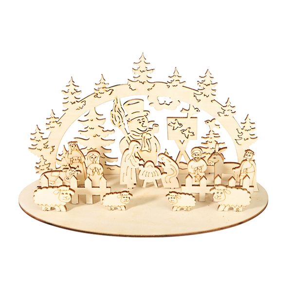 

ornaments 3d craft christmas decorations diy home festival gift children party round square wooden portable table