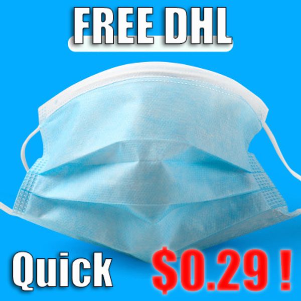 

dhl][in stock] mask face mask disposable face masks 3 layers filter designer masks non-irritating respirator dustproof outdoor