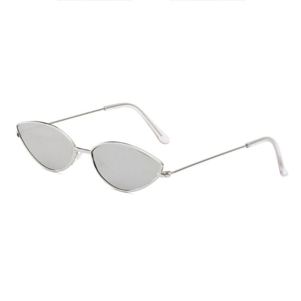 

new vintage cat eye sunglasses women fashion brand designer mirror small frame personality trendy european pc lens eyewear, Silver