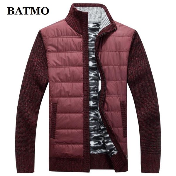 

batmo 2019 new arrival autumn casual red sweater men,men's sweatercoat,plus-size -xxxl 9906, White;black