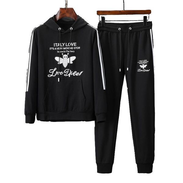 

new fashion designer tracksuit casual luxury sportswear track suits hoodies mens clothing jogging sets sweat suits slim size -3xl, Gray