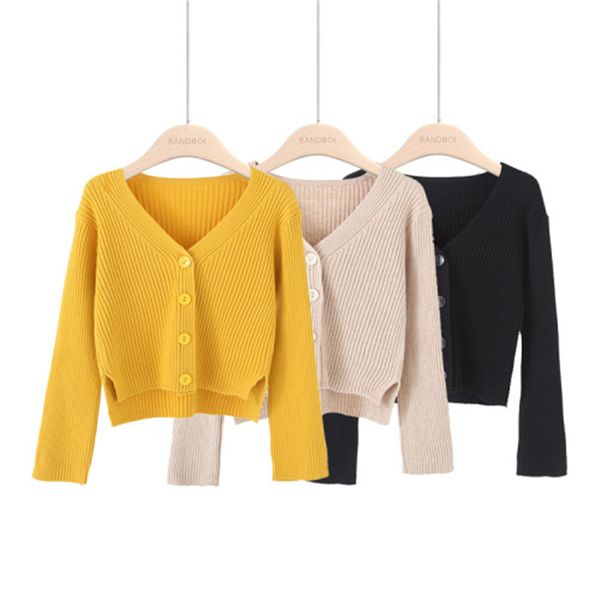 

autumn winter long sleeve cardigan sweater women casual soild color v neck ladies wool sweater pull clothes women 2019, White