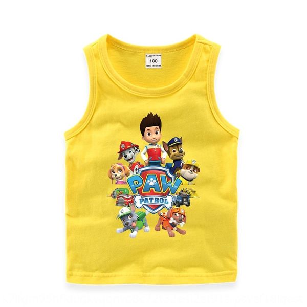 

children's clothing pure cotton children's clothing vest printed baby vest for small medium and large children, Blue