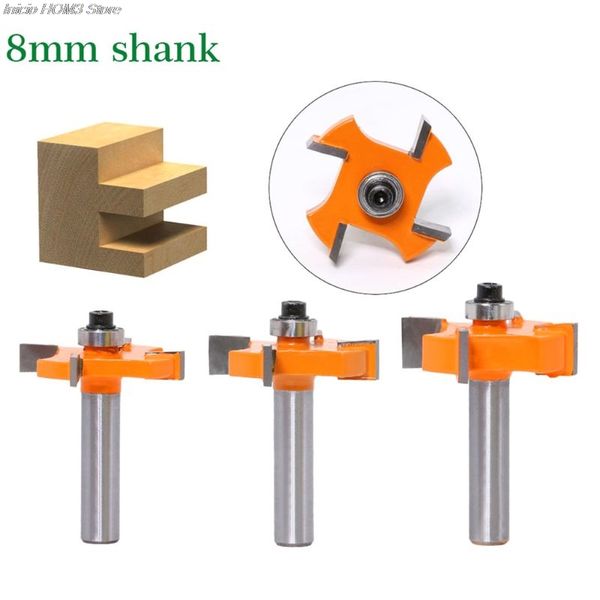 

8mm shank t type wood industrial grade woodworking router bit rabbeting tool for wood