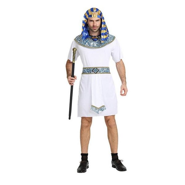 

new egypt costume men white pharaoh costume cosplay halloween carnival fancy dress party halloween costumes christmas, Black;red