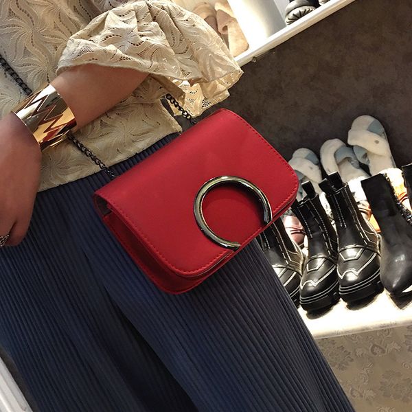 

new women pu square bag retro women metal shoulder strap messenger bags shoulder bags solid female flap vintage hasp bag