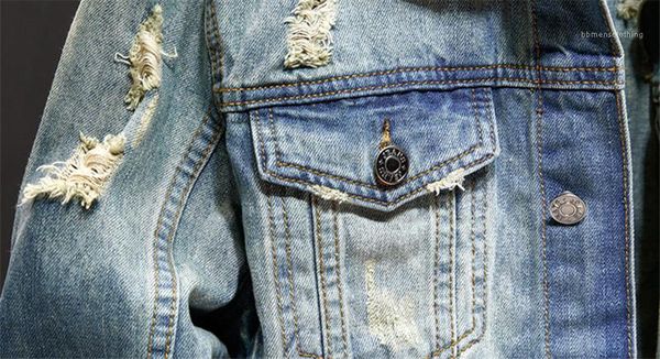 

джинсовые куртки рваные однобортные промытые мальчики верхняя одежда лацкан шеи повседневные мужские пальто с карманами весна мужская лоскут, Black;brown