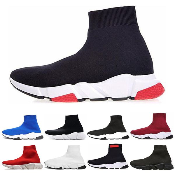 

balenciaga sock speed trainer мужчины женщины носок обувь черный белый синий красный блеск мода flat luxury мужские кроссовки runner кроссов