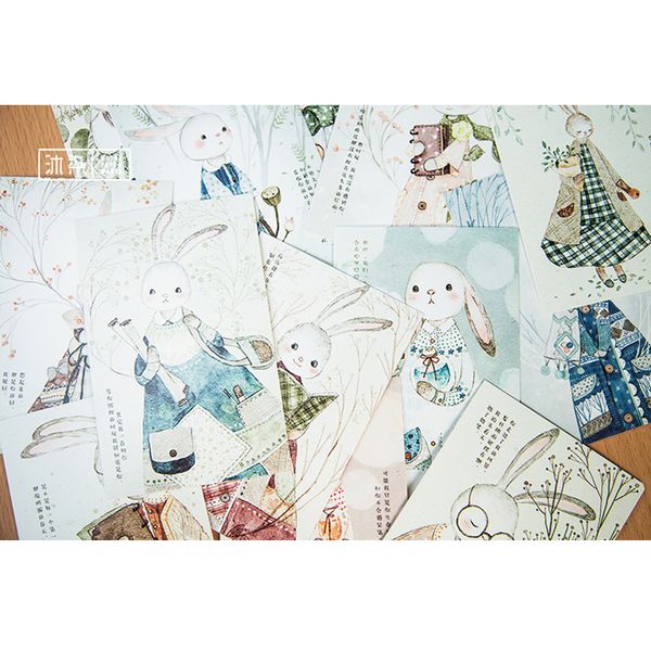 

30pcs kawaii greeting card postcard birthday letter paper forest postcards gift message cards set