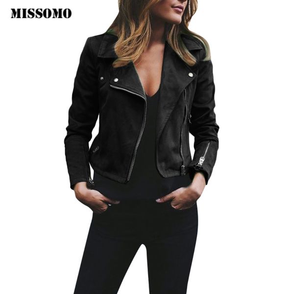 

missomo leather jacket women ladies retro rivet zipper up bomber jacket casual coat outwear women coats and jackets, Black;brown