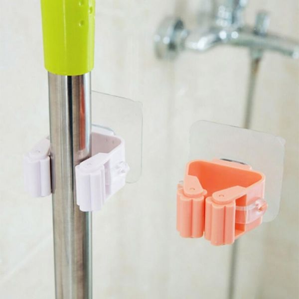 

seamless mop rack bathroom mop clip drying rack home storage space saving wall mounted holder kitchen tool