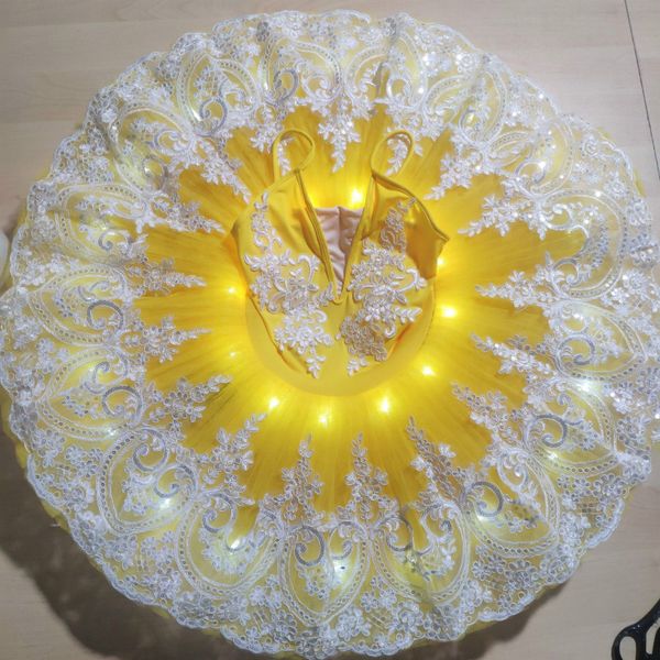 

new led professional ballet tutu swan lake costume ballerine ballet dress for children kids pancake tutu girls dancewear, Black;red