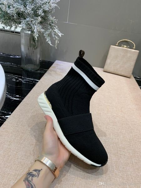 

new 2019 luxury shoes stylish breathable stretch socks shoes casual sneaker flats round toe sports socks boots black white