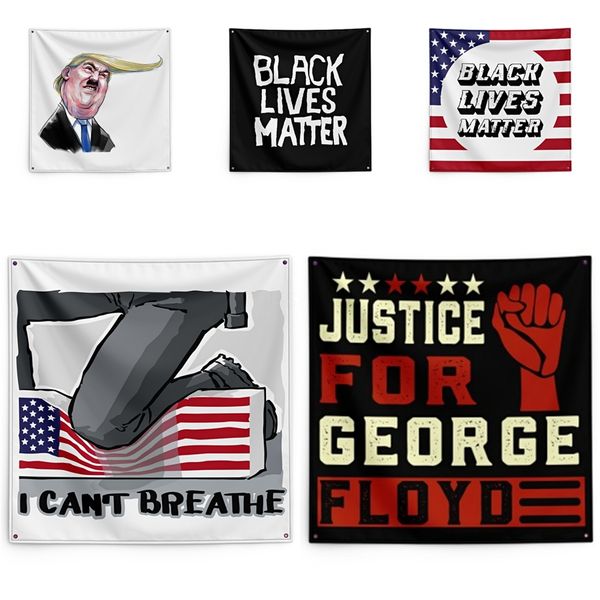 

150*150cm i cant breathe blanket trump printing tapestry black lives matter household wall banner #qa81932