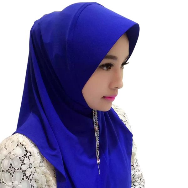 

muslim underscarf bonnet cap inner hat hijab scarf full cover headscarf abaya turban headgear hooded arab islamic 11 colors, Red