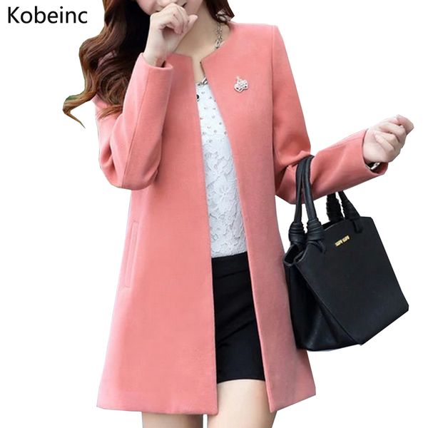 

fashion round neck long sleeve women coats s-xxl solid color loose cardigan autumn slim thin outerwear, Black