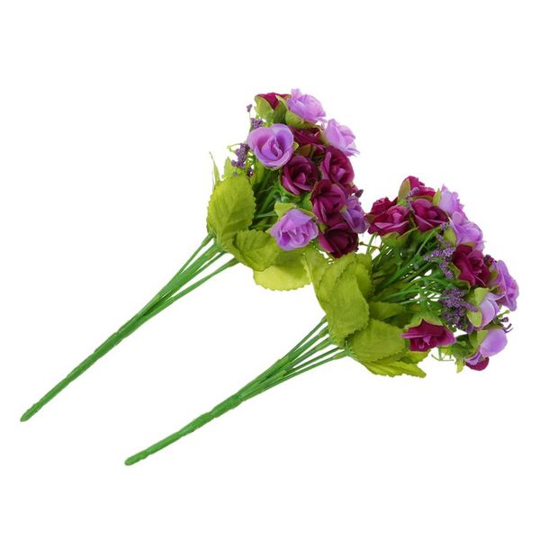 

2pcs 40 artificial roses flowers bouquet purple young bride