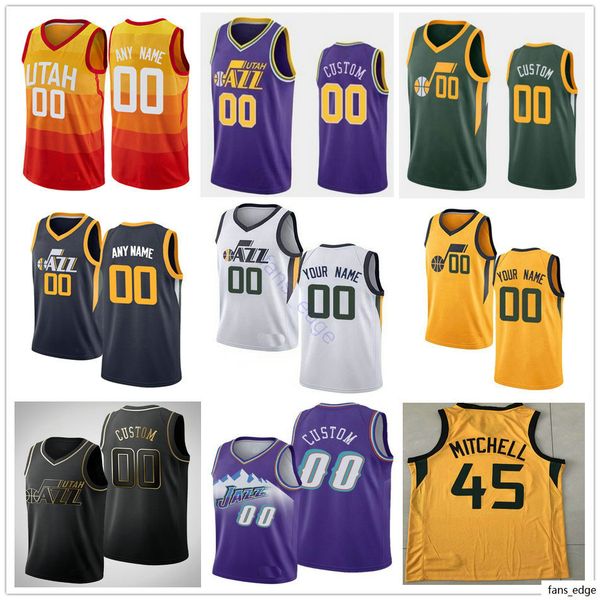

printed custom basketball rudy #27 gobert 44 bojan bogdanovic mike 10 conley joe 2 ingles donovan 45 mitchell 11 dante exum jerseys, Black;red