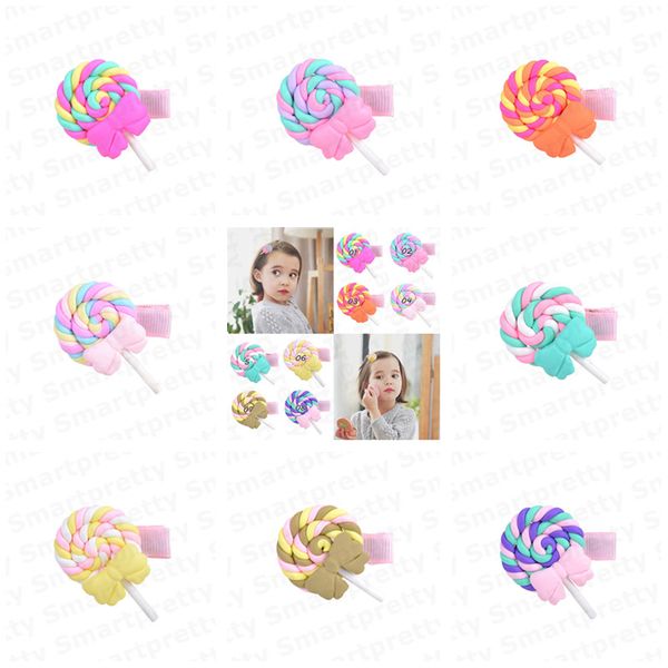 

1.3inch ребёнки barrettes полимерная глина радуги леденец бобби pin принцесса радуга шпилька 2020 clips дети candy цвет облако волос e31201, Slivery;white