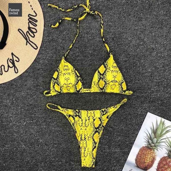 

2019 новый высокой талией бикини set желтый купальник бандо сексуальный печати купальщица бикини женщины купальники две пьесы thong купальны, White;black