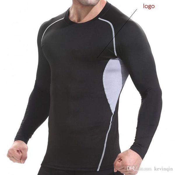 

new 2020 autumn winter patchwork sport gym active fitness quick dry stretch tights basketball football jogging running gym t shirts, White;black